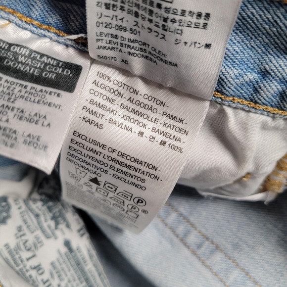 Levis 501 Cut Off Shorts Womens 28 Premium Distressed Denim High Rise Button Fly - Picture 8 of 9